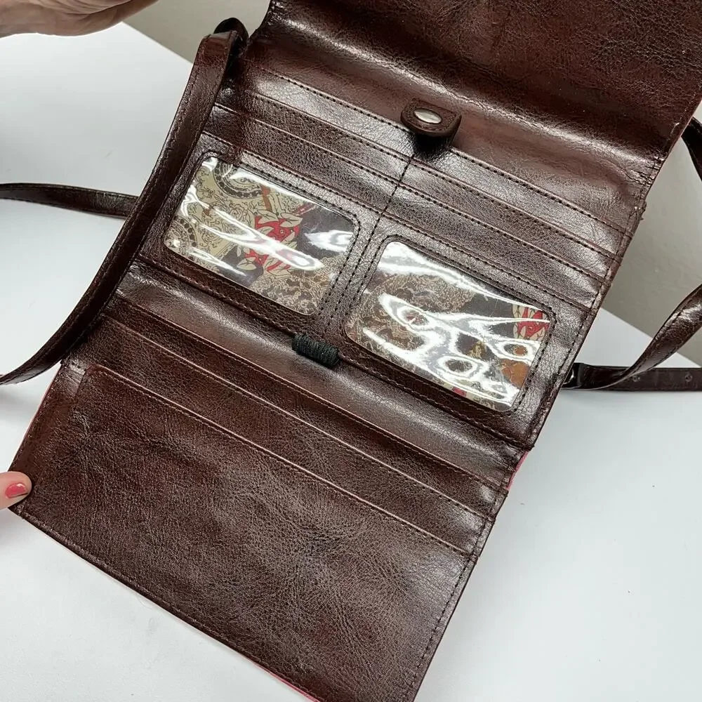 Brighton Pink & Brown Heart Crossbody Bag
